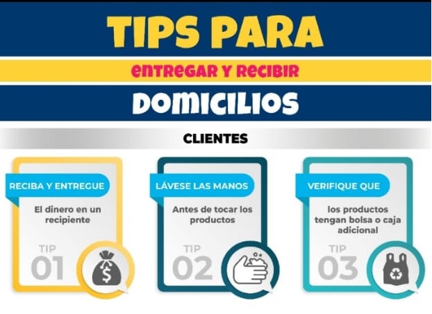 Recomendaciones a la hora de  entregar y recibir domicilios