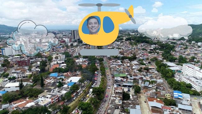 El alcalde Hurtado ve a Ibagué desde 'las nubes'