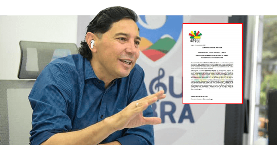Hoy inscriben comité promotor de revocatoria del alcalde de Ibagué