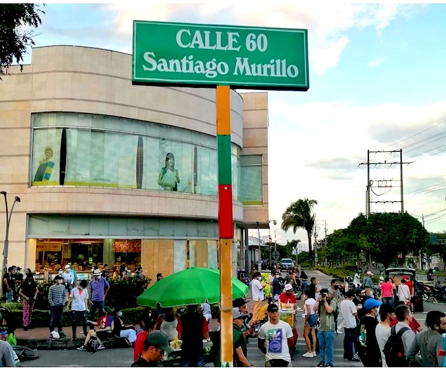 Estudiantes bautizan la calle 60 como 'Santiago Murillo'