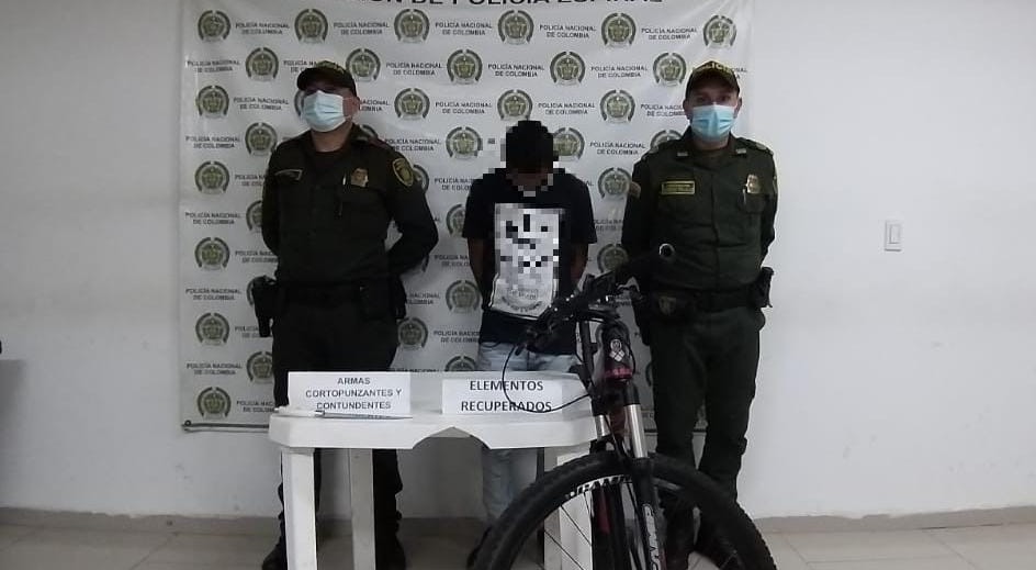 Capturado joven por robar con cuchillo una bicicleta en Gualanday