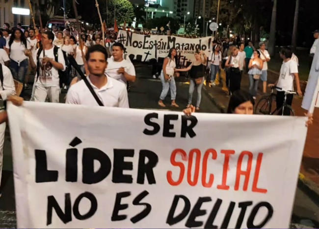 Los riesgos de ser líder social en Colombia