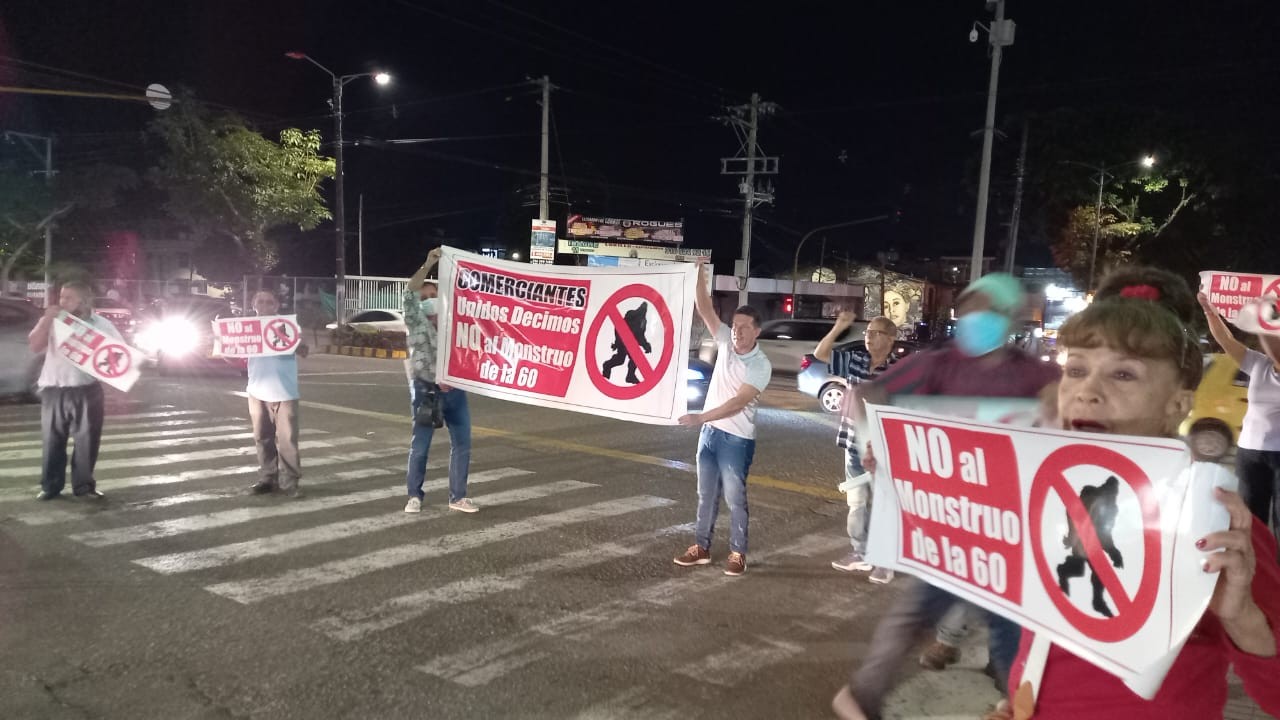 Comerciantes rechazan el proyecto vial de la calle 60