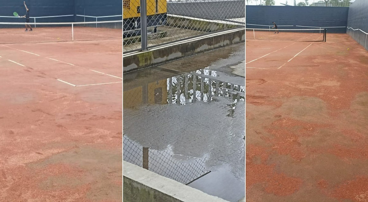 Complejo de raquetas, escenario con grave deterioro por fallas en construcción