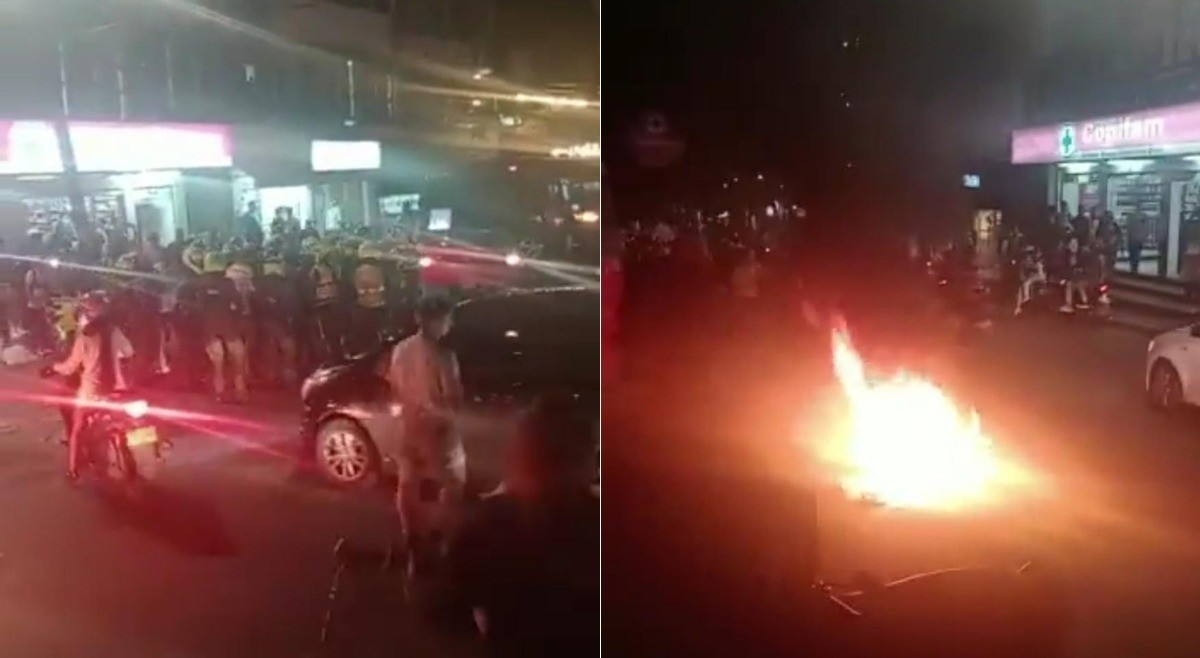 Comunidad golpeó, capturó y les quemó la moto a dos ladrones en Ibagué