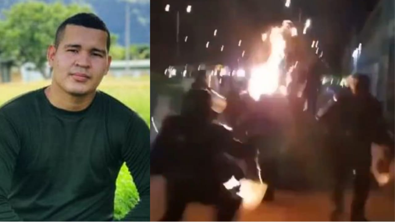 Policía tolimense lucha por su vida luego de ser atacado con una bomba molotov