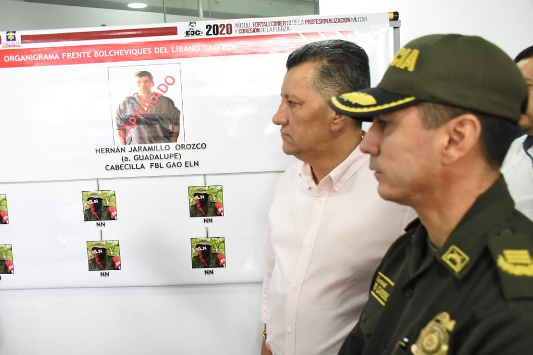 Gobernador Ricardo Orozco, resalta captura de cabecilla del ELN en el Tolima