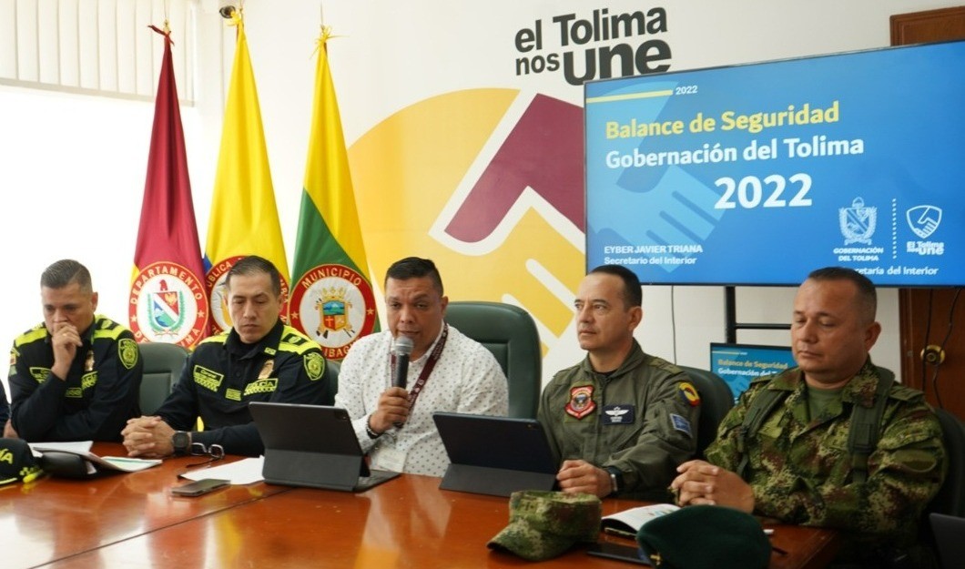 Delitos de alto impacto disminuyeron en un 8% en el Tolima, según secretaría del Interior