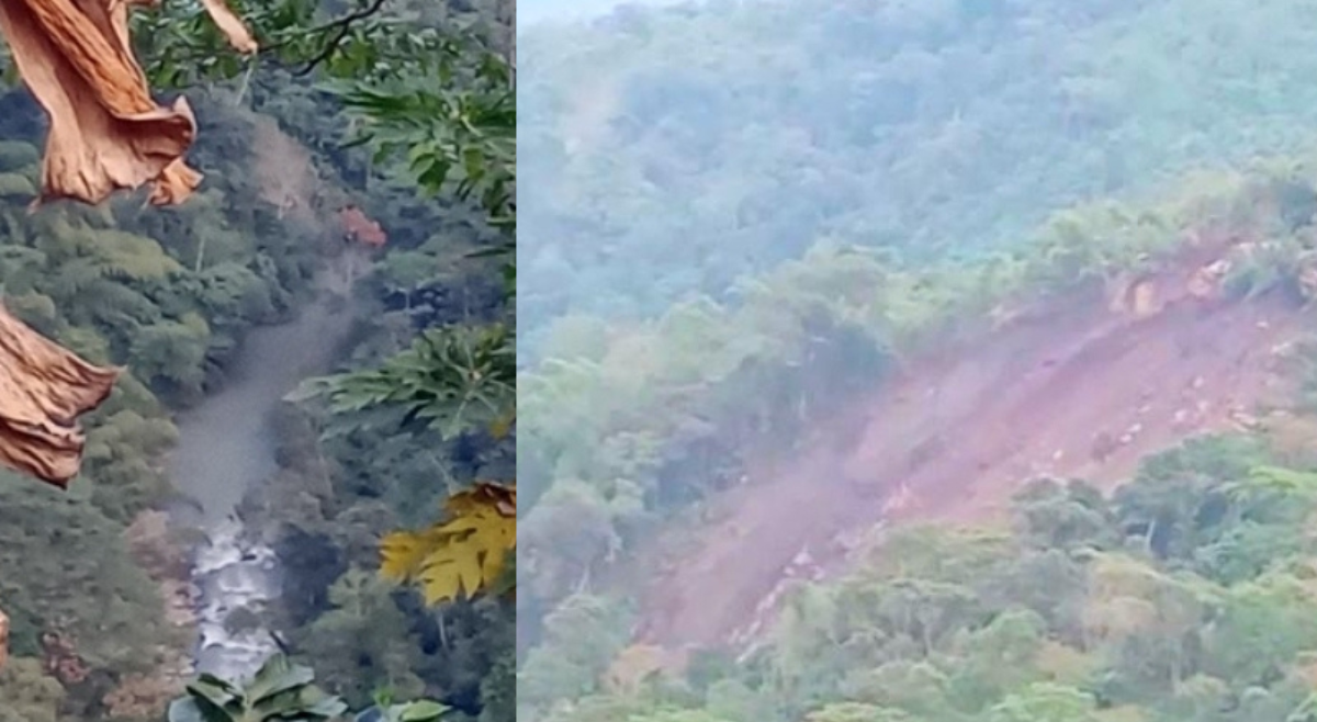 Deslizamiento taponó el río Recio