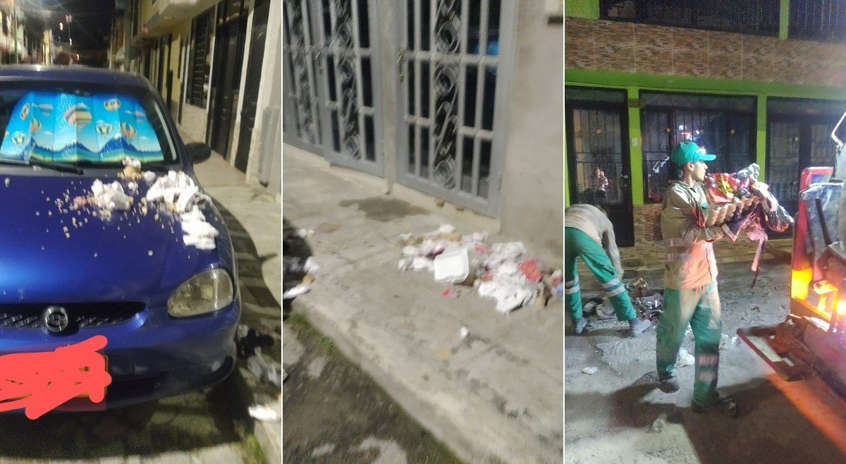 Recolectores de Interaseo lanzan basura a vehículo parqueado en terrazas del Tejar