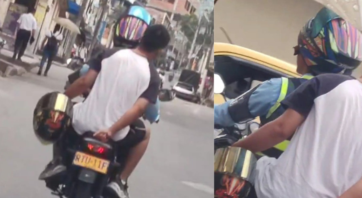 Expulsan a estudiante de tránsito por llevar parrillero sin casco en Ibagué