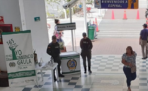 Gaula de la Policía se tomó Terminal de Transporte de El Espinal para prevenir la extorsión