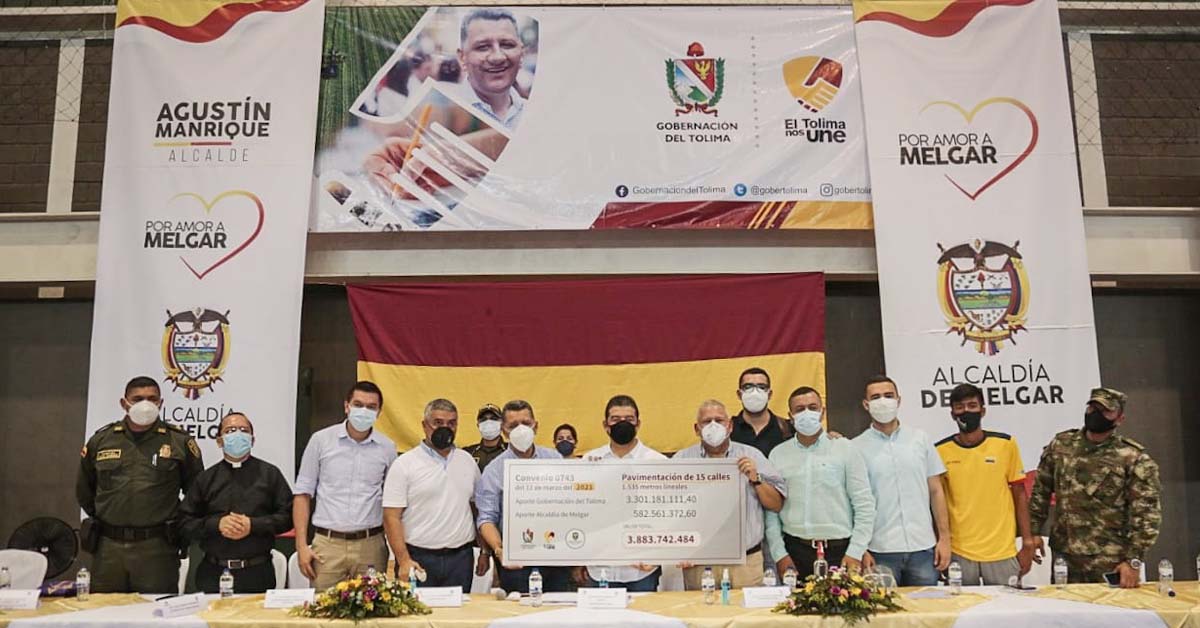 Gobernación apoya pavimentación de  vías urbanas en Melgar