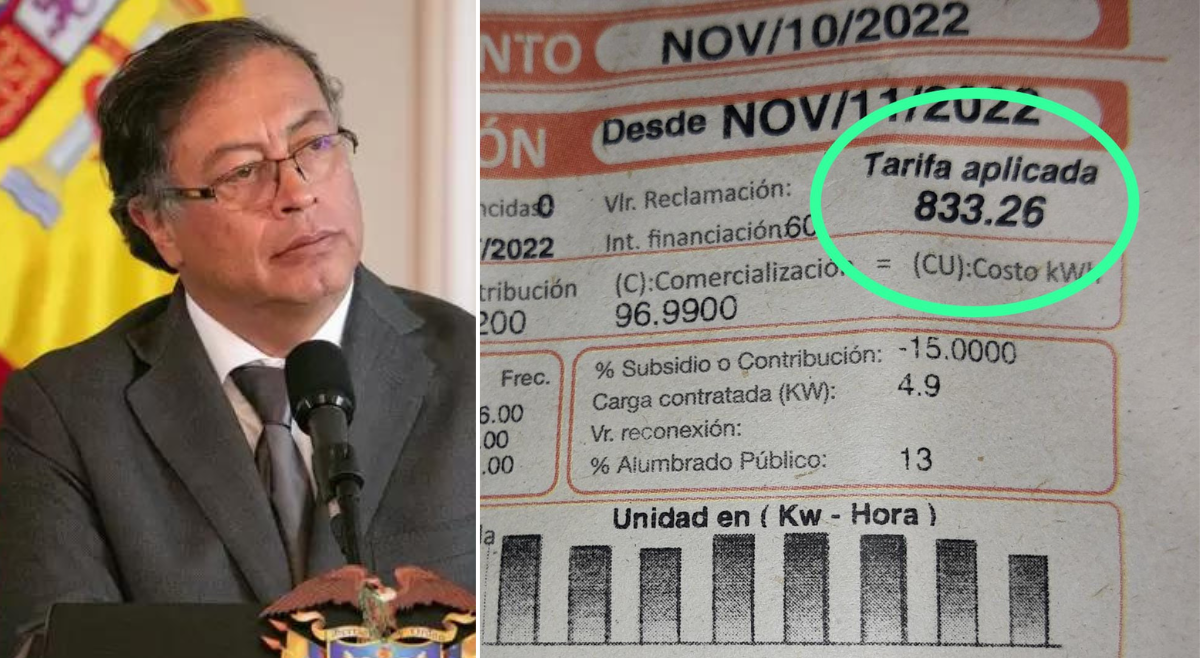 Petro critica cobro de kilovatio hora a $400, pero en Ibagué cuesta más de $800