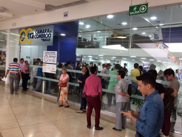 Congestión en Cámaras de Comercio del país, Ibagué no escapa