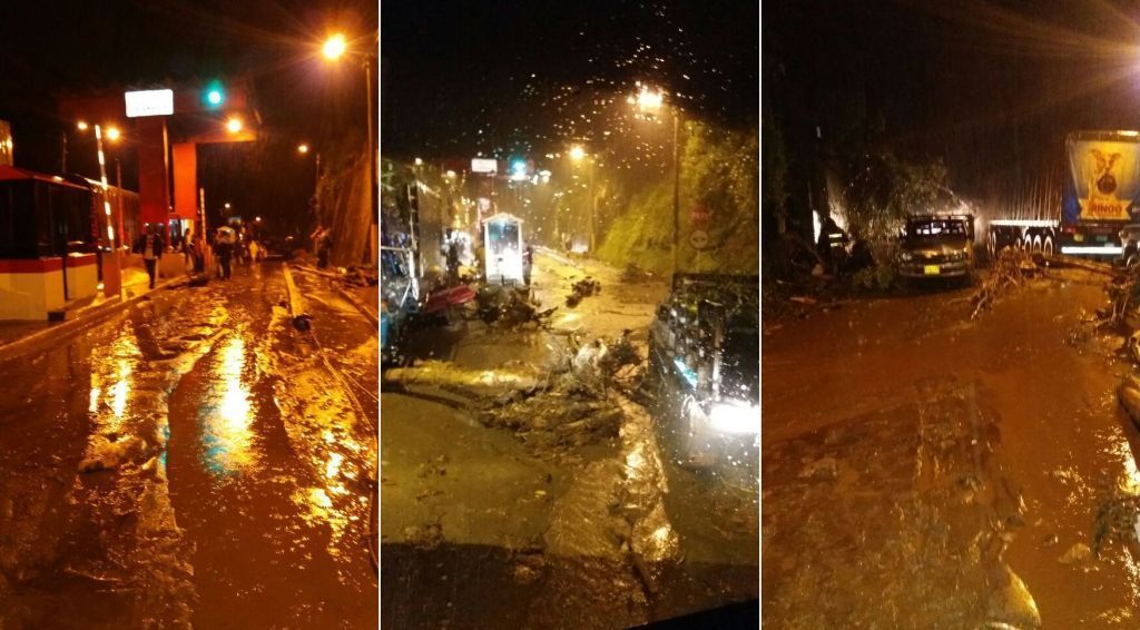 Emergencia por derrumbe en Peaje de Cajamarca. Varios vehículos fueron arrastrados a un abismo
