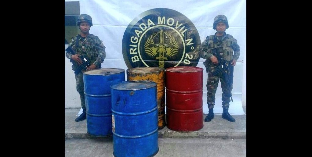 Ejército incautó gran cantidad de gasolina de contrabando en Rioblanco
