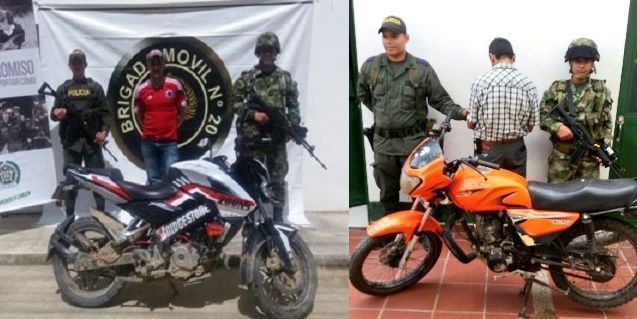 Ejército capturó a ladrones de motocicletas en Rioblanco