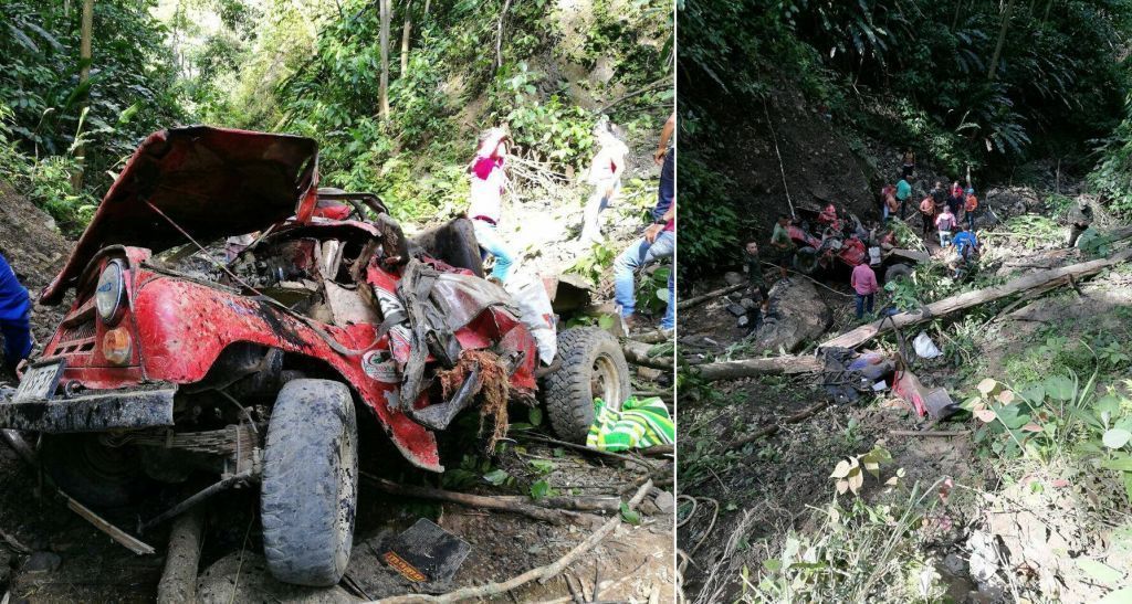 Dos muertos y 12 heridos tras caída de vehículo a un abismo en zona rural de Planadas