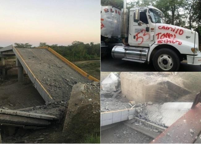 ELN inició su anunciado paro armado dinamitando un puente en la Ruta del Sol