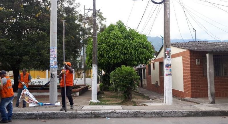 Retiran más de 300 piezas ilegales de publicidad política