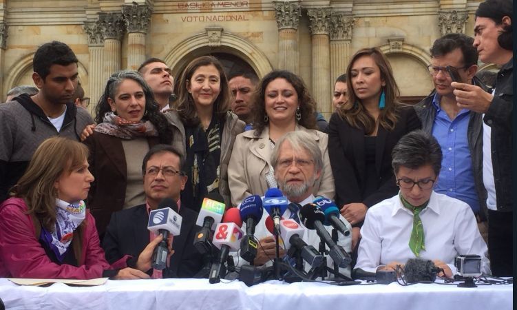 Antanas Mockus y Claudia López anuncian su apoyo a Gustavo Petro