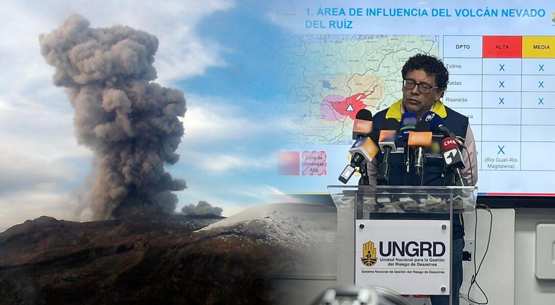 Inició evacuación en parte alta del volcán Nevado del Ruiz