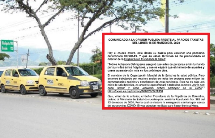 Gobierno Municipal no otorgó permisos para protesta de taxistas en Ibagué