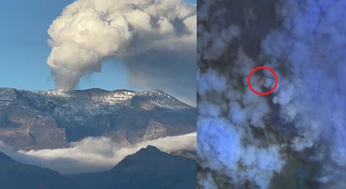 ¿Luz roja vista en el cráter anuncia erupción del volcán Nevado del Ruiz?