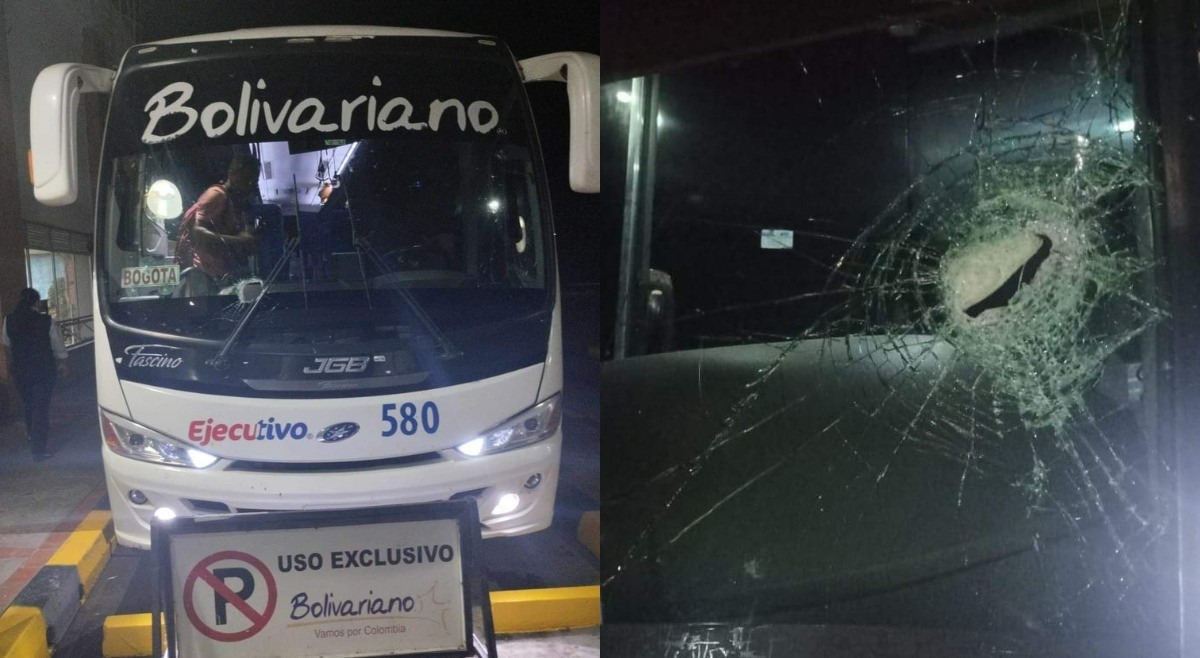 Piratas terrestres atacaron con piedras dos buses en la vía Guamo - El Espinal