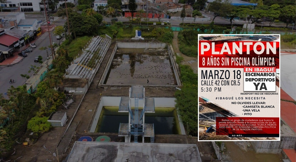 Se rebosó la copa: plantón debido a 8 años sin piscina Olímpica