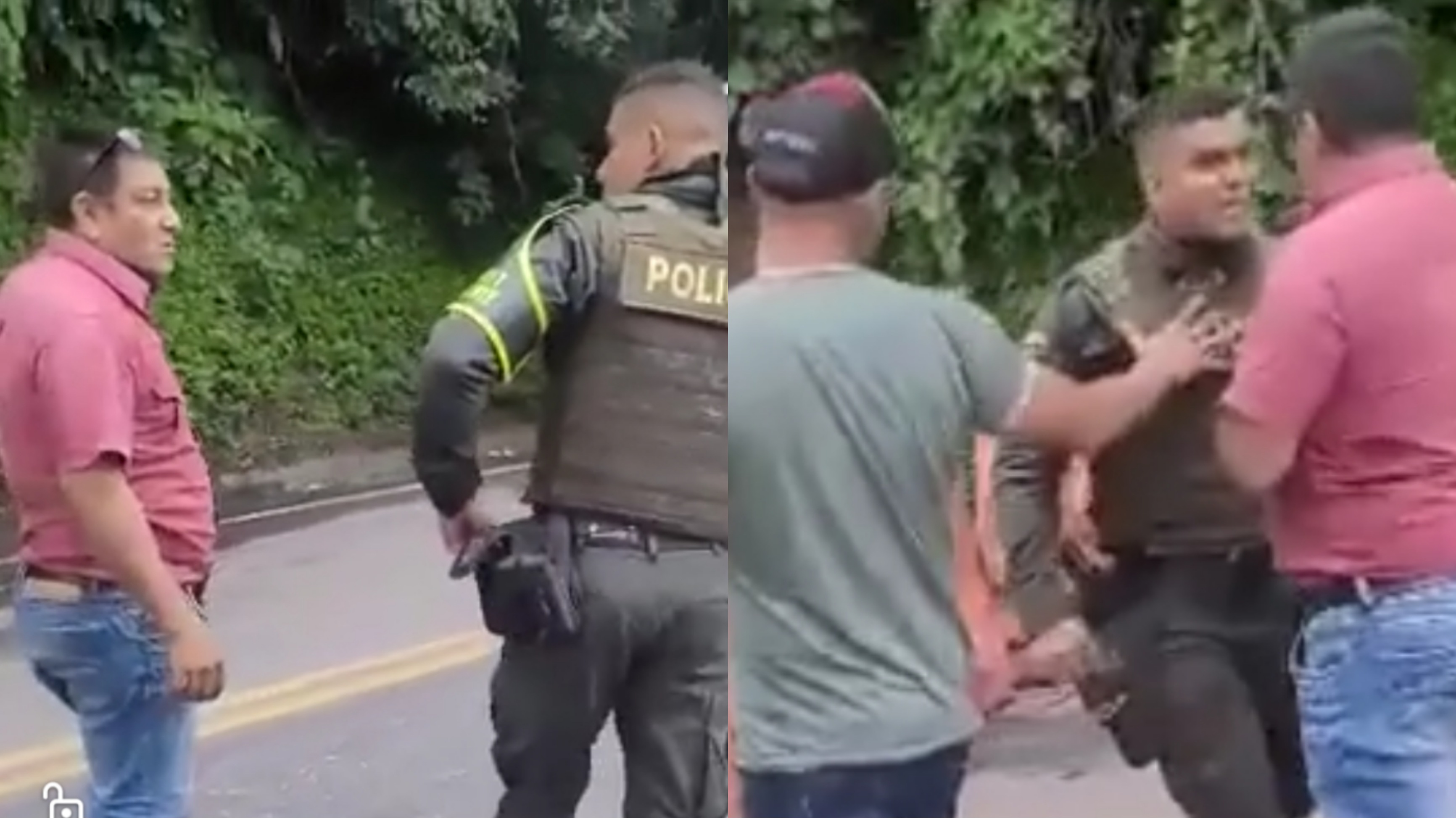 Intolerancia en la vía Ibagué - Cajamarca: policía y conductor casi se van a los golpes