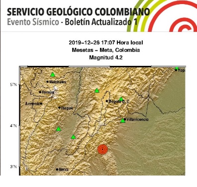 Temblor sacudó a Colombia