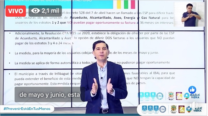 Alcaldía de Ibagué asume costo de factura de agua del mes de abril