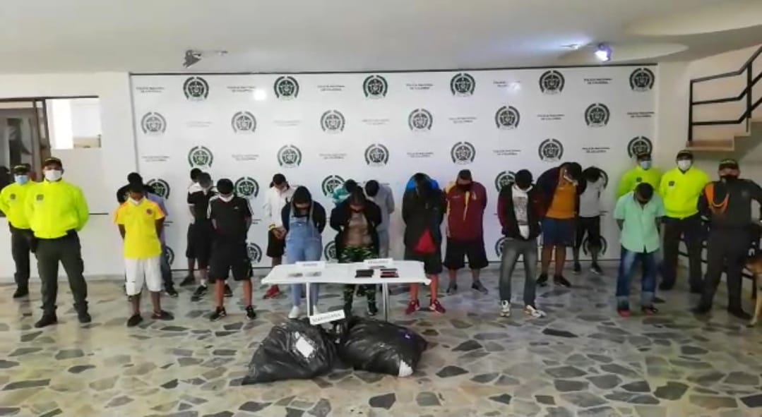 Capturan a 21 personas que se dedicaban al tráfico de droga en Ibagué
