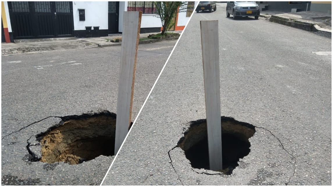 Preocupación por 'cráter' que apareció en la vía