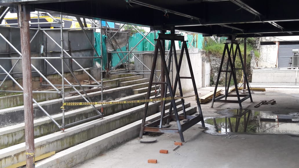 Denuncian craso error de ingeniería en obras del Coliseo Multideportes